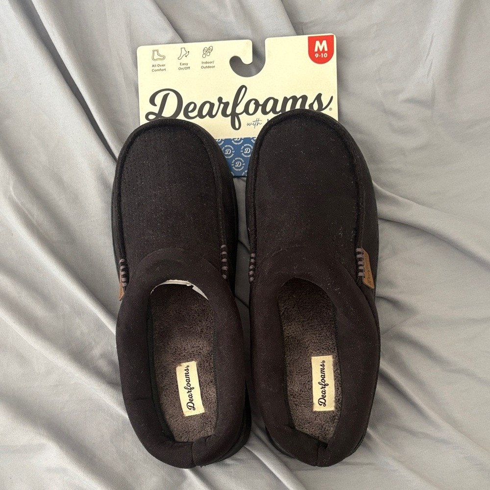 Dearfoams Black Loafers M (9-10)